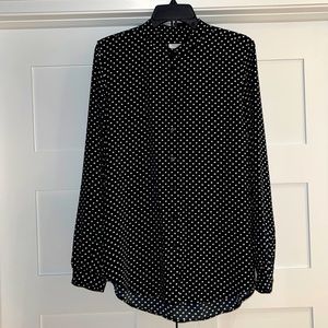 Equipment navy button down shirt with white star pattern. Size medium